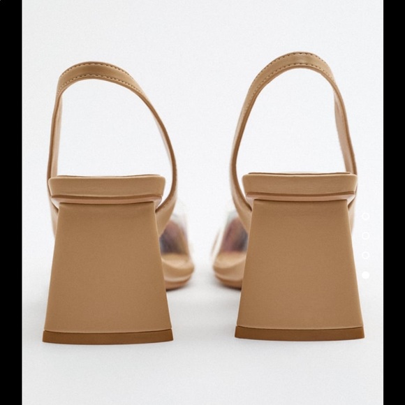 Heeled sling back clear straw textured rafia heels - Picture 3 of 8